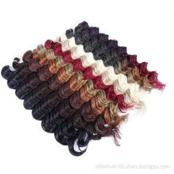 Afro kinky Deep water Wave  Crochet hair loose deep wave bundles  20" Deep Wave Twist Crochet Hair Black Dark Brown Ombre